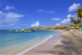 Cockleshell beach in St Kitts, Caribbean Royalty Free Stock Photo