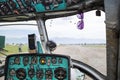 View from the cockpit of a helicopter