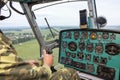 View from the cockpit of a helicopter