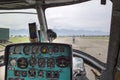 View from the cockpit of a helicopter