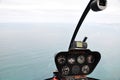 View of Cockpit of Robinson`s R44 Raven Series Helicopter Royalty Free Stock Photo