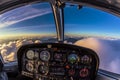 A view of the cockpit of a small plane Royalty Free Stock Photo