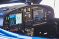 View of the cockpit of a small private airplane Royalty Free Stock Photo