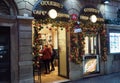 Coffee Bar with Christmas decoration in Rome, Italy