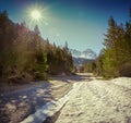 View from the Col d'Isoard Pass, Alps, France. Royalty Free Stock Photo