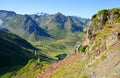 View from the Col du Tourmalet in Pyrenees mountains. France. Royalty Free Stock Photo