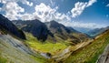 View of Col du Tourmalet in pyrenees mountains Royalty Free Stock Photo