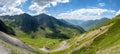 View of Col du Tourmalet in pyrenees mountains Royalty Free Stock Photo