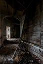 Collapsing Hallway - Abandoned Hospital - Brownsville, Pennsylvania Royalty Free Stock Photo