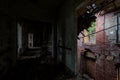 Collapsing Hallway - Abandoned Hospital - Brownsville, Pennsylvania Royalty Free Stock Photo