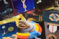 View on collection of ELO Electric Light Orchestra retro vinyl records