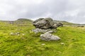 A view of a collection of glacial erratics on the southern slopes of Ingleborough, Yorkshire, UK Royalty Free Stock Photo