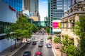 View of College Street, in downtown Charlotte, North Carolina.