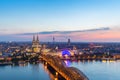 View of the Cologne Cathedral at sunset Royalty Free Stock Photo
