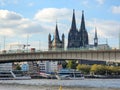 View of Cologne Old City and Cologne cathedral Royalty Free Stock Photo
