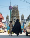 A view of the the colombo sri lanka city the lotus and a tamil temple