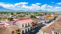 View of the colonial city of Granada in Nicaragua, Central America, from the rooftop of the La Merced Church Iglesia de La Merced Royalty Free Stock Photo