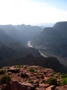 View of the Colorado River flowing through the Grand Canyon West Rim in Northwestern Arizona Royalty Free Stock Photo