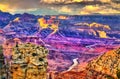 View of the Colorado river in the Grand Canyon Royalty Free Stock Photo