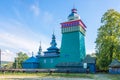 View at the Colored Wooden church of Saint Michael Archangel in Swiatkowa Wielka village - Poland