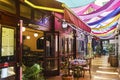 Restaurant in a colorful alleyway in Gemmayze, Mar Mikhael, Lebanon