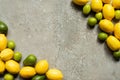 View of colorful avocado, limes and Royalty Free Stock Photo
