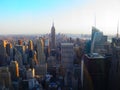 Thousand buildings in NYC at the sunset light