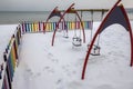 View of colorful children`s swings Royalty Free Stock Photo