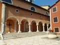 View of a colorful corner of the square