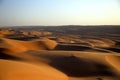 View of the colorful dunes from sunset in the Omani desert, Wahiba Sands / Sharqiya Sands, Oman Royalty Free Stock Photo