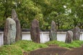 Shuseki tei Garden Toyotomi Hideyoshi`s stone garden. Osaka Castle. Japan Royalty Free Stock Photo