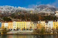 View on colorful Grenoble with cable car in France