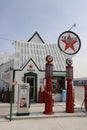 Historic, vintage Texaco gas station in Rawlins, WY Royalty Free Stock Photo