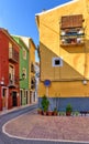 View of colorful homes in the Spanish town of Villajoyosa.