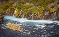 View of Hraunfossar Waterfall, Iceland Royalty Free Stock Photo