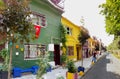 View of colorful old houses in the streets of Kadikoy, Istanbul