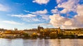 View of colorful old town and Prague castle with river Vltava, Czech Republic Royalty Free Stock Photo