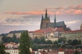 View of colorful old town and Prague castle Royalty Free Stock Photo