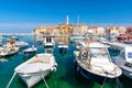 View on colorful port of Rovinj, Istria region, Croatia Royalty Free Stock Photo