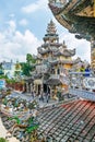 View of colorful temple and roof of tile in Vietnam Royalty Free Stock Photo