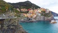 View of the colorfull city of Manarola in Cinque Terre Italy