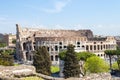 View of the Colosseum from the Palatine Hill. Rome, Italy. Royalty Free Stock Photo