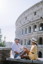 View of Colosseum in Rome and morning sun, Italy, Europe Royalty Free Stock Photo