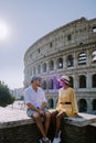 View of Colosseum in Rome and morning sun, Italy, Europe Royalty Free Stock Photo