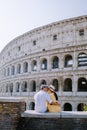 View of Colosseum in Rome and morning sun, Italy, Europe Royalty Free Stock Photo