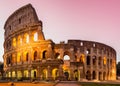 View of Colosseum in Rome at sunrise, Italy, Europe Royalty Free Stock Photo