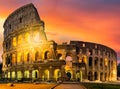 View of Colosseum in Rome at sunrise, Italy, Europe Royalty Free Stock Photo