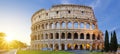 View of Colosseum in Rome at sunrise Royalty Free Stock Photo