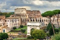 Colosseum and Ruins of Roman Forum. Arch of Titus and others. Rome. Italy