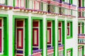 View on Colourful colonial style wooden building in Filandia Colombia
